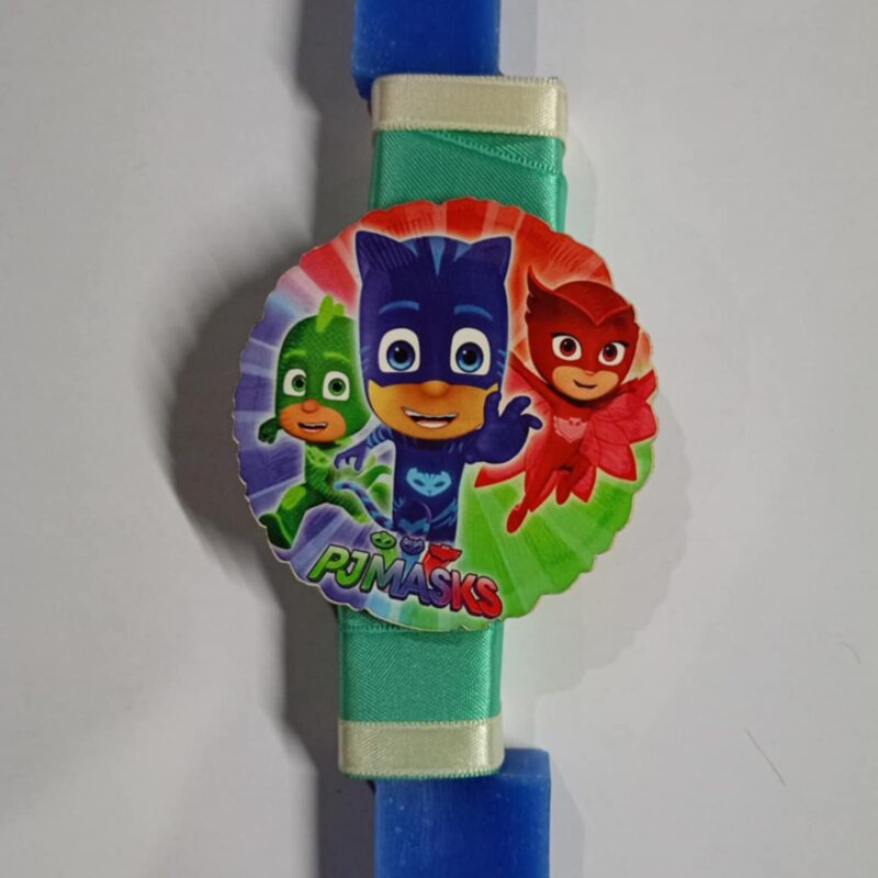 Χειροποίητη αρωματική λαμπάδα PJMASKS μπλε