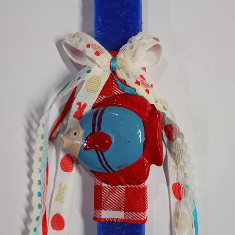 Χειροποίητη αρωματική λαμπάδα με ψάρι κόκκινο