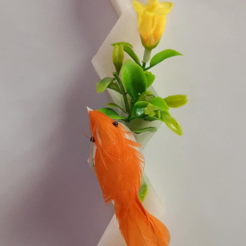 Χειροποίητη αρωματική λαμπάδα με πουλί και άνθη