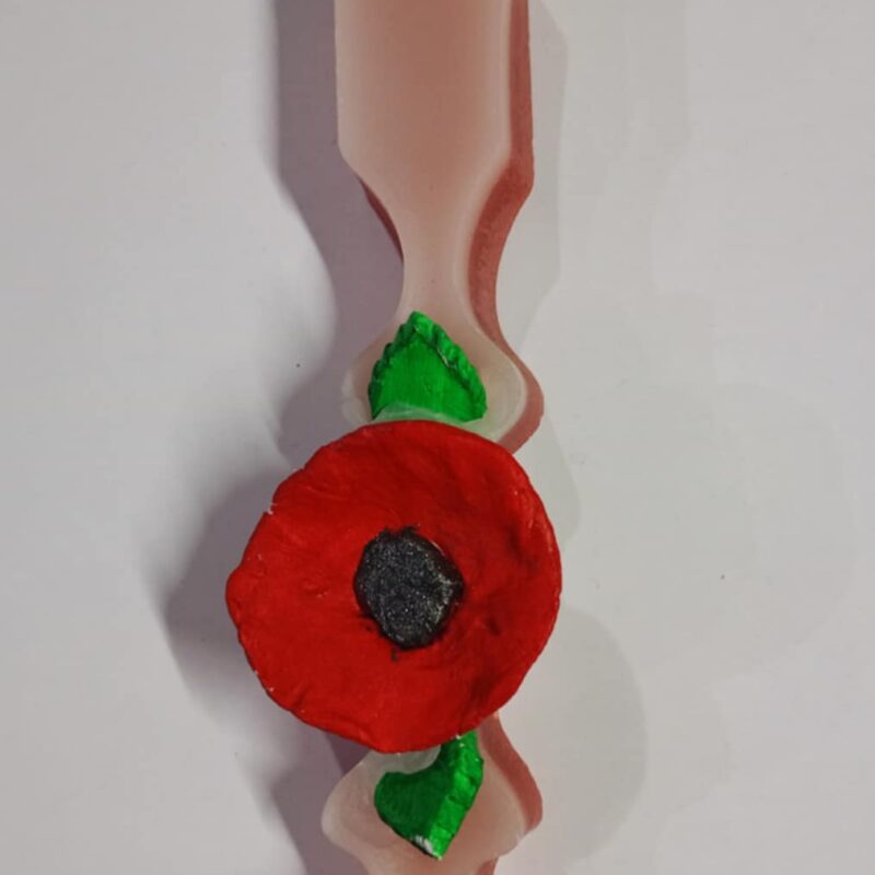 Χειροποίητη αρωματική λαμπάδα με παπαρούνα